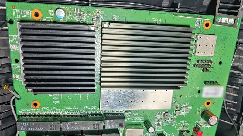 Linksys MR7350 router circuit board with the case open